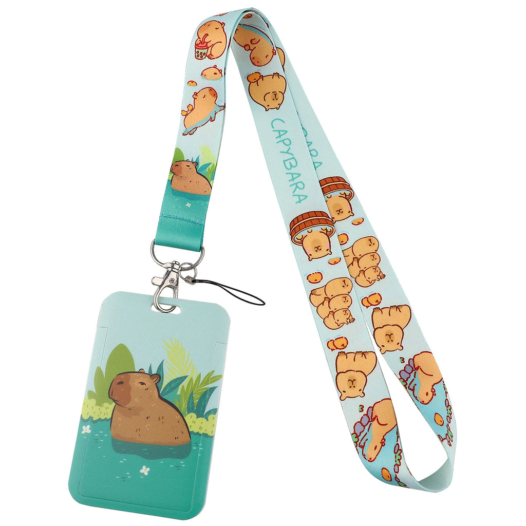 Cute Capybara Lanyard for Keys Neck Strap ID Card Badge Holder Cell Phone Strap Key Chain Key Holder Key Rings Accessories Gifts