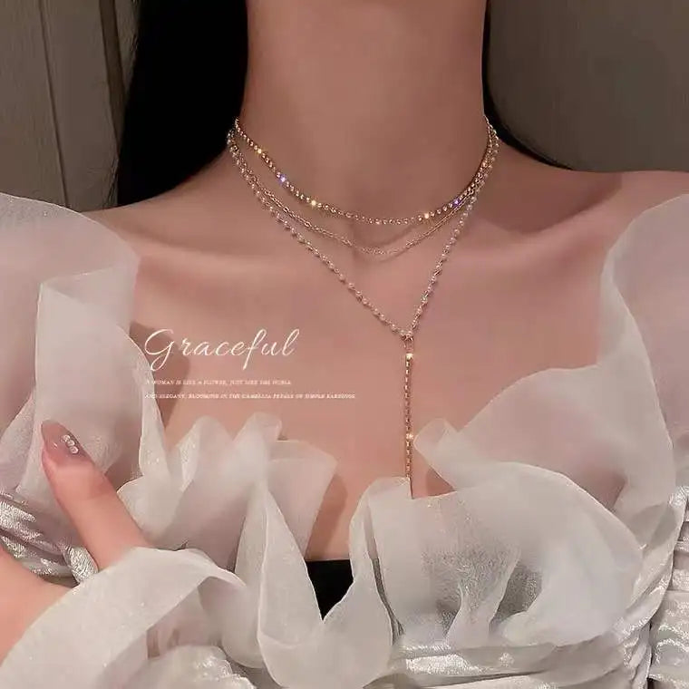 Angel Wings Heart Shape Pendant Necklaces Silver Color 5A Cubic Zirconia Minimalist Style Clavicle Chain Women and Girl Jewelry