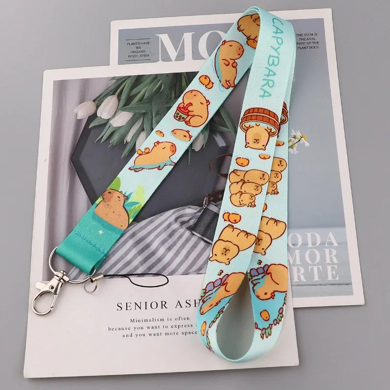 Cute Capybara Lanyard for Keys Neck Strap ID Card Badge Holder Cell Phone Strap Key Chain Key Holder Key Rings Accessories Gifts