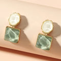 LATS Asymmetry Water Ripple Square Dangle Earrings for Women New Unique Design Light Luxury Earring Fashion Jewelry Accessories