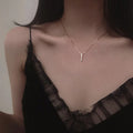 Angel Wings Heart Shape Pendant Necklaces Silver Color 5A Cubic Zirconia Minimalist Style Clavicle Chain Women and Girl Jewelry