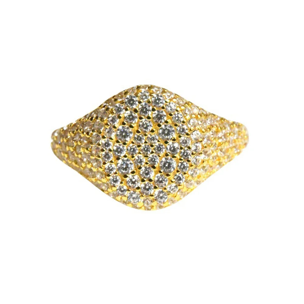 Hip Hop Style 925 Silver Plated Ring for Women - Full Zircon Diamond, Exquisite Jewelry | Fashionable Anniversary Gift