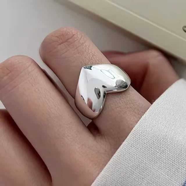 925 Sterling Silver Metal Flower Shell Geometric Rings For Women French Retro Romantic Open Thai