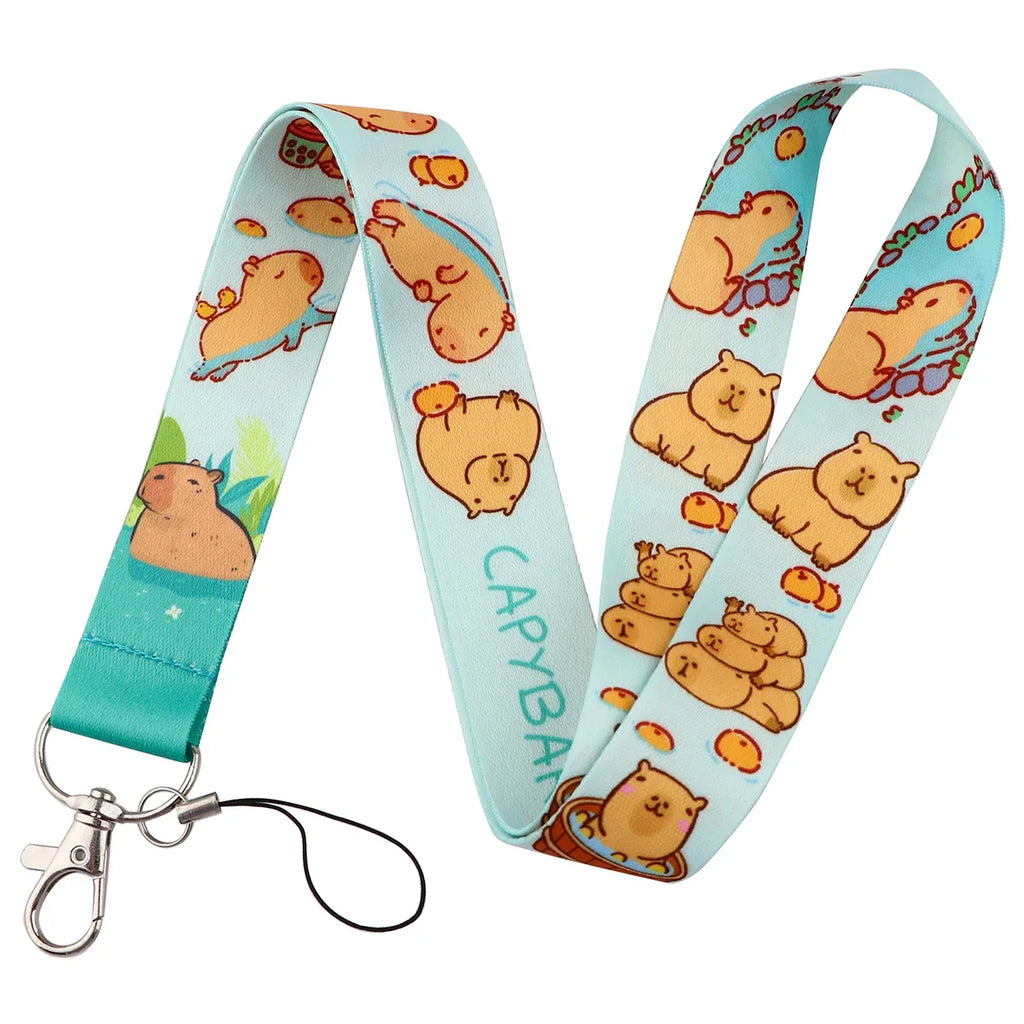 Cute Capybara Lanyard for Keys Neck Strap ID Card Badge Holder Cell Phone Strap Key Chain Key Holder Key Rings Accessories Gifts