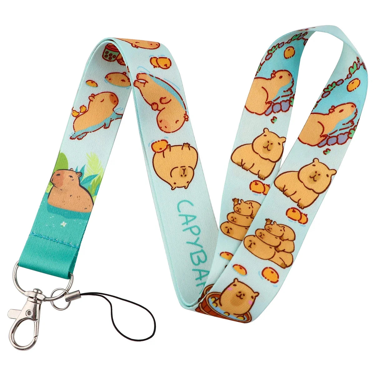 Cute Capybara Lanyard for Keys Neck Strap ID Card Badge Holder Cell Phone Strap Key Chain Key Holder Key Rings Accessories Gifts