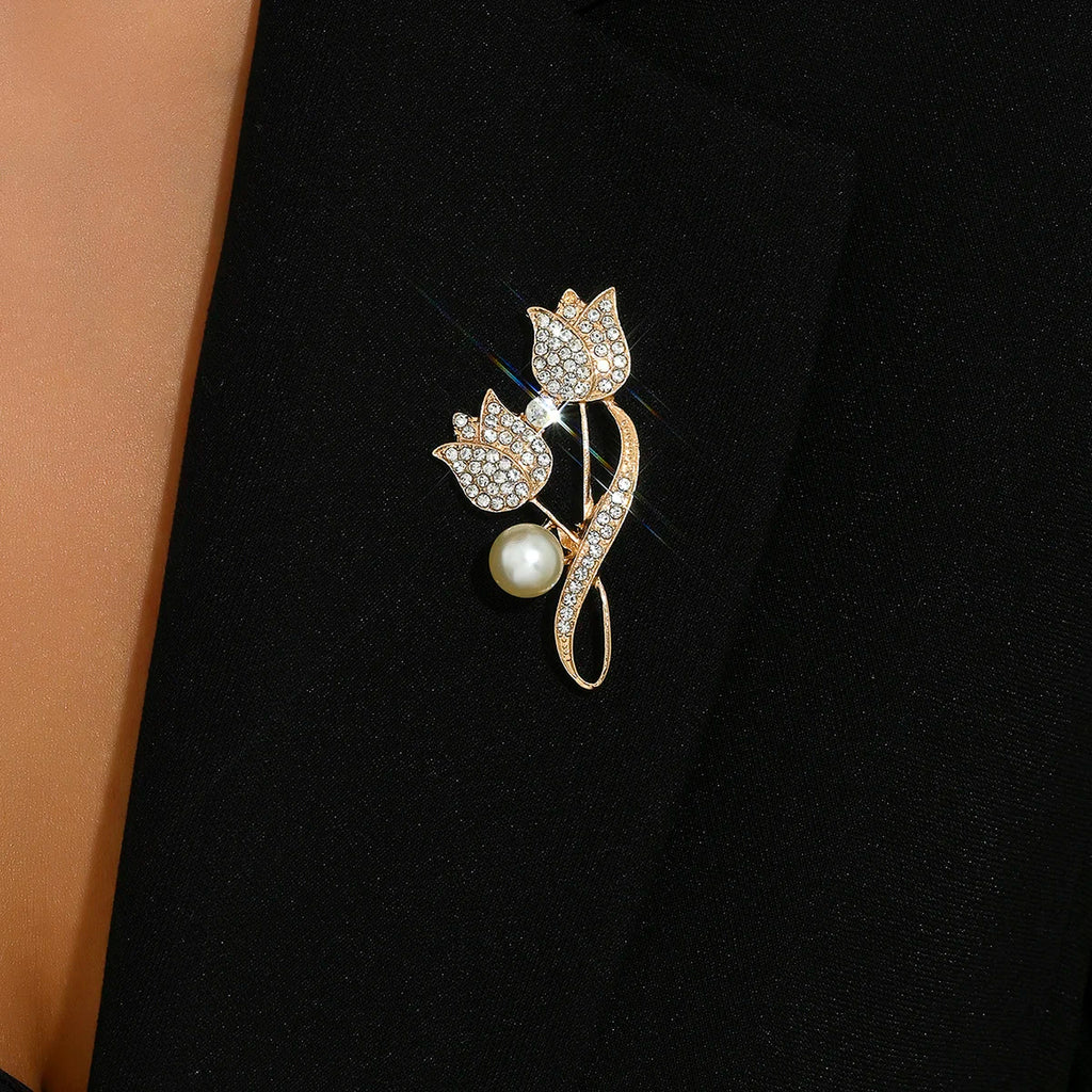 1PC Women's Elegant Tulip Flower Brooch Chest Flower Autumn/Winter Coat Coat Pin Fashion Dressing Gift -4858