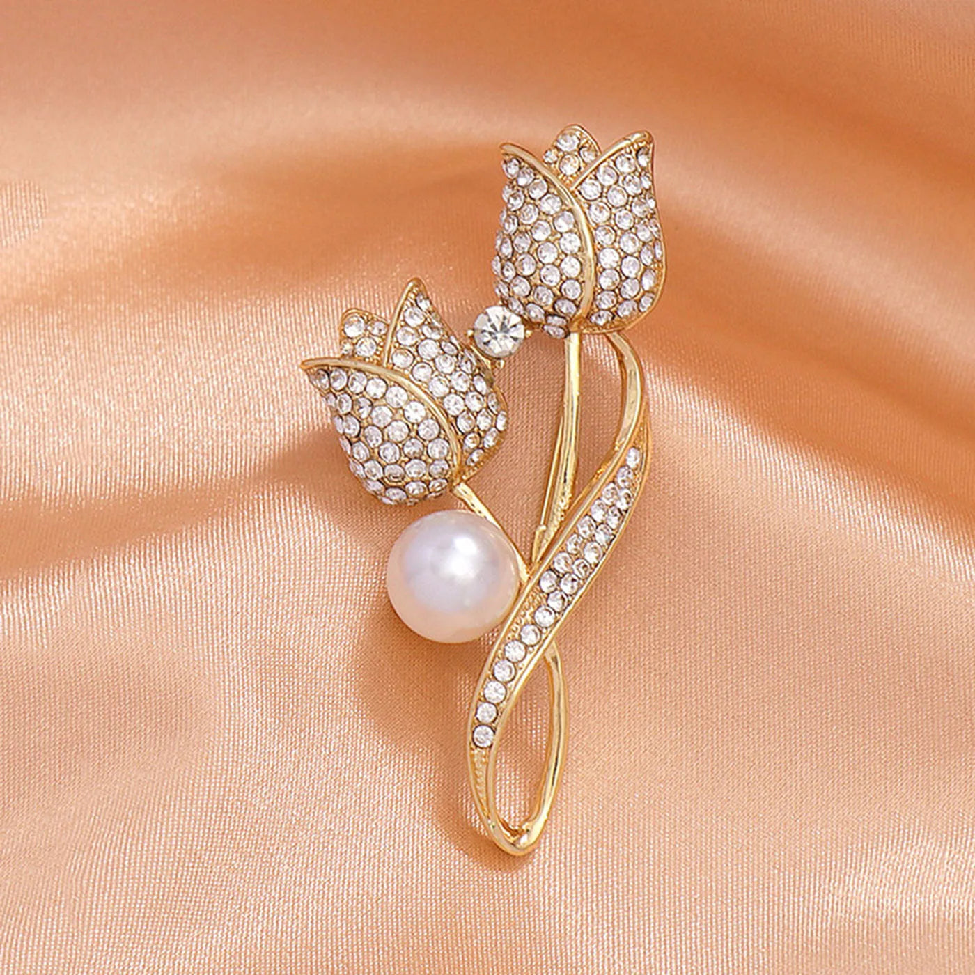1PC Women's Elegant Tulip Flower Brooch Chest Flower Autumn/Winter Coat Coat Pin Fashion Dressing Gift -4858
