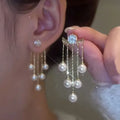 Exquisite Leaves Crystal Flower Stud Earrings For Women AAA Zircon Rose Butterfly Tassel Earring Bride Wedding Party Jewelry